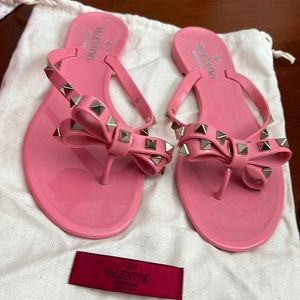 Valentino Rockstud PVC thong flip flop